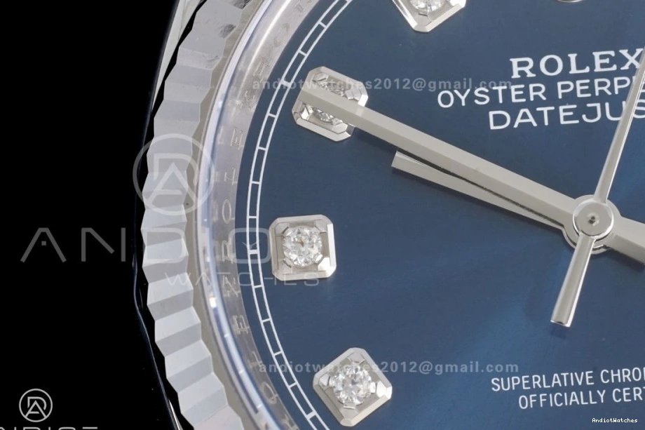 555 Jubilee SH Cozy Diamonds Blue Dial DateJust Clean Steel 126234 Best Edition 904L 1:1 on 36 Bracelet 0712